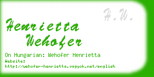 henrietta wehofer business card